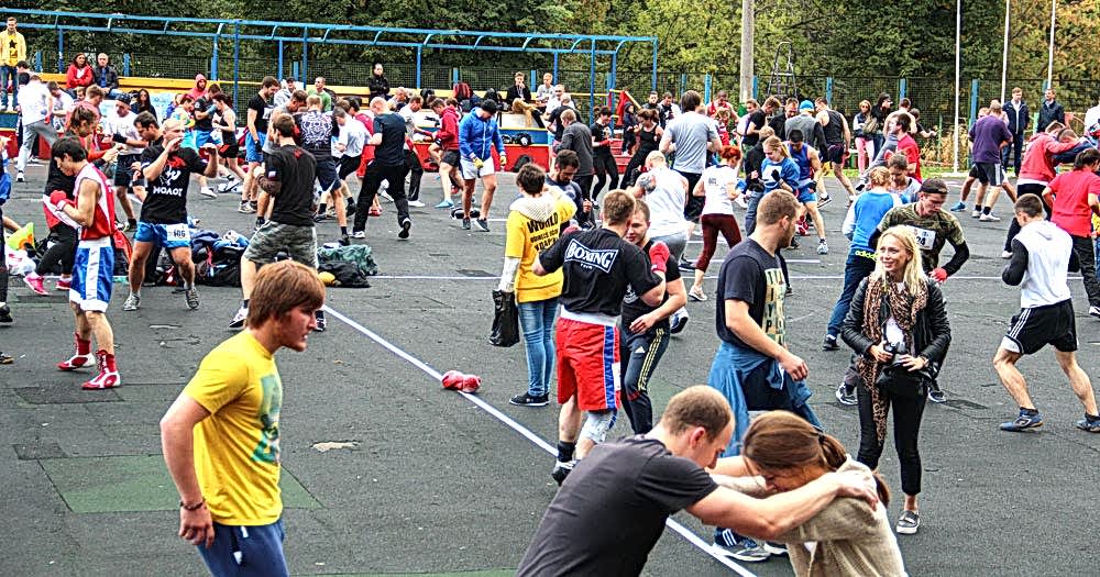 Самая массовая тренировка по боксу